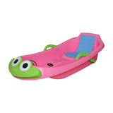 Maxbell Snow Sled Wear Resistant Non Slip Board Sledge for Skating Skiing Winter Frog Pink