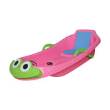 Maxbell Snow Sled Wear Resistant Non Slip Board Sledge for Skating Skiing Winter Frog Pink