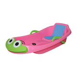 Maxbell Snow Sled Wear Resistant Non Slip Board Sledge for Skating Skiing Winter Frog Pink