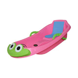 Maxbell Snow Sled Wear Resistant Non Slip Board Sledge for Skating Skiing Winter Frog Pink