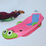 Maxbell Snow Sled Wear Resistant Non Slip Board Sledge for Skating Skiing Winter Frog Pink
