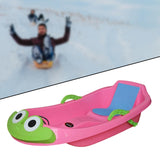 Maxbell Snow Sled Wear Resistant Non Slip Board Sledge for Skating Skiing Winter Frog Pink
