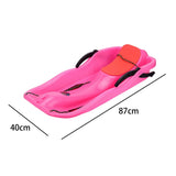 Maxbell Snow Sled Wear Resistant Non Slip Board Sledge for Skating Skiing Winter Normal Pink
