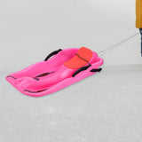 Maxbell Snow Sled Wear Resistant Non Slip Board Sledge for Skating Skiing Winter Normal Pink