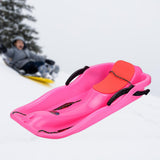 Maxbell Snow Sled Wear Resistant Non Slip Board Sledge for Skating Skiing Winter Normal Pink