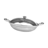 Maxbell Stainless Steel Pot with Lid Cookware Hotpot for Hiking Picnic Outdoor 25cmx7cm