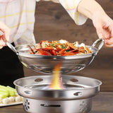 Maxbell Stainless Steel Pot with Lid Cookware Hotpot for Hiking Picnic Outdoor 25cmx7cm
