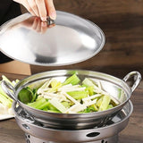 Maxbell Stainless Steel Pot with Lid Cookware Hotpot for Hiking Picnic Outdoor 25cmx7cm