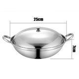 Maxbell Stainless Steel Pot with Lid Cookware Hotpot for Hiking Picnic Outdoor 25cmx7cm