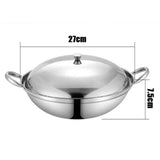 Maxbell Stainless Steel Pot with Lid Cookware Hotpot for Hiking Picnic Outdoor 27cmx7.5cm