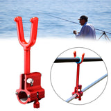 Maxbell Metal Fishing Rod Holder Fishing rod bracket lock Bracket Locker for Outdoor Fishing Red, Short