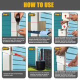 Maxbell Rain Water Collection System Yard Gutter Drain with Hose Rainwater Collector White
