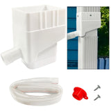Maxbell Rain Water Collection System Yard Gutter Drain with Hose Rainwater Collector White