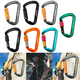 Maxbell Climbing Carabiner Clip Sturdy for Camping Hammock Rappelling Mountaineering Gray  Auto Lock