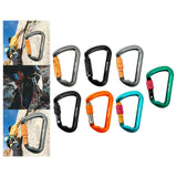 Maxbell Climbing Carabiner Clip Sturdy for Camping Hammock Rappelling Mountaineering Gray  Auto Lock