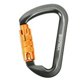 Maxbell Climbing Carabiner Clip Sturdy for Camping Hammock Rappelling Mountaineering Gray  Auto Lock