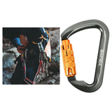 Maxbell Climbing Carabiner Clip Sturdy for Camping Hammock Rappelling Mountaineering Gray  Auto Lock