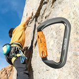 Maxbell Climbing Carabiner Clip Sturdy for Camping Hammock Rappelling Mountaineering Gray  Auto Lock
