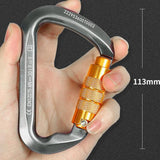 Maxbell Climbing Carabiner Clip Sturdy for Camping Hammock Rappelling Mountaineering Gray  Auto Lock