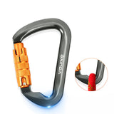 Maxbell Climbing Carabiner Clip Sturdy for Camping Hammock Rappelling Mountaineering Gray  Auto Lock
