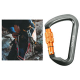 Maxbell Climbing Carabiner Clip Sturdy for Camping Hammock Rappelling Mountaineering Gray Screw Lock