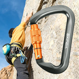 Maxbell Climbing Carabiner Clip Sturdy for Camping Hammock Rappelling Mountaineering Gray Screw Lock
