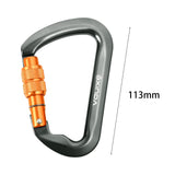 Maxbell Climbing Carabiner Clip Sturdy for Camping Hammock Rappelling Mountaineering Gray Screw Lock