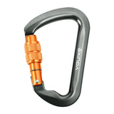 Maxbell Climbing Carabiner Clip Sturdy for Camping Hammock Rappelling Mountaineering Gray Screw Lock