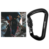 Maxbell Climbing Carabiner Clip Sturdy for Camping Hammock Rappelling Mountaineering Black  Screw Lock