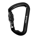 Maxbell Climbing Carabiner Clip Sturdy for Camping Hammock Rappelling Mountaineering Black  Screw Lock
