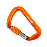Maxbell Climbing Carabiner Clip Sturdy for Camping Hammock Rappelling Mountaineering Orange Color Screw Lock