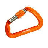 Maxbell Climbing Carabiner Clip Sturdy for Camping Hammock Rappelling Mountaineering Orange Color Screw Lock
