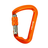 Maxbell Climbing Carabiner Clip Sturdy for Camping Hammock Rappelling Mountaineering Orange Color Screw Lock