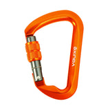 Maxbell Climbing Carabiner Clip Sturdy for Camping Hammock Rappelling Mountaineering Orange Color Screw Lock