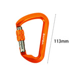 Maxbell Climbing Carabiner Clip Sturdy for Camping Hammock Rappelling Mountaineering Orange Color Screw Lock