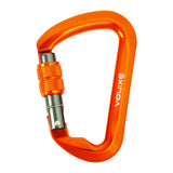 Maxbell Climbing Carabiner Clip Sturdy for Camping Hammock Rappelling Mountaineering Orange Color Screw Lock