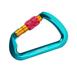 Maxbell Climbing Carabiner Clip Sturdy for Camping Hammock Rappelling Mountaineering Blue Color Screw Lock