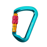 Maxbell Climbing Carabiner Clip Sturdy for Camping Hammock Rappelling Mountaineering Blue Color Screw Lock