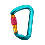 Maxbell Climbing Carabiner Clip Sturdy for Camping Hammock Rappelling Mountaineering Blue Color Screw Lock