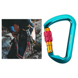 Maxbell Climbing Carabiner Clip Sturdy for Camping Hammock Rappelling Mountaineering Blue Color Screw Lock
