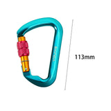 Maxbell Climbing Carabiner Clip Sturdy for Camping Hammock Rappelling Mountaineering Blue Color Screw Lock
