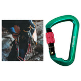 Maxbell Climbing Carabiner Clip Sturdy for Camping Hammock Rappelling Mountaineering Green Screw Lock