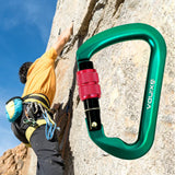 Maxbell Climbing Carabiner Clip Sturdy for Camping Hammock Rappelling Mountaineering Green Screw Lock