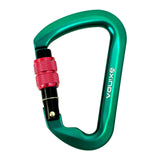 Maxbell Climbing Carabiner Clip Sturdy for Camping Hammock Rappelling Mountaineering Green Screw Lock