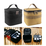 Maxbell Portable Condiments Box Handbag Travel Empty Camping Spice Jars Storage Bag Black