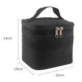 Maxbell Portable Condiments Box Handbag Travel Empty Camping Spice Jars Storage Bag Black