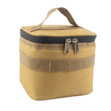 Maxbell Portable Condiments Box Handbag Travel Empty Camping Spice Jars Storage Bag Khaki