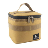 Maxbell Portable Condiments Box Handbag Travel Empty Camping Spice Jars Storage Bag Khaki