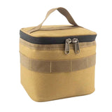 Maxbell Portable Condiments Box Handbag Travel Empty Camping Spice Jars Storage Bag Khaki