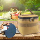 Maxbell Portable Condiments Box Handbag Travel Empty Camping Spice Jars Storage Bag Khaki